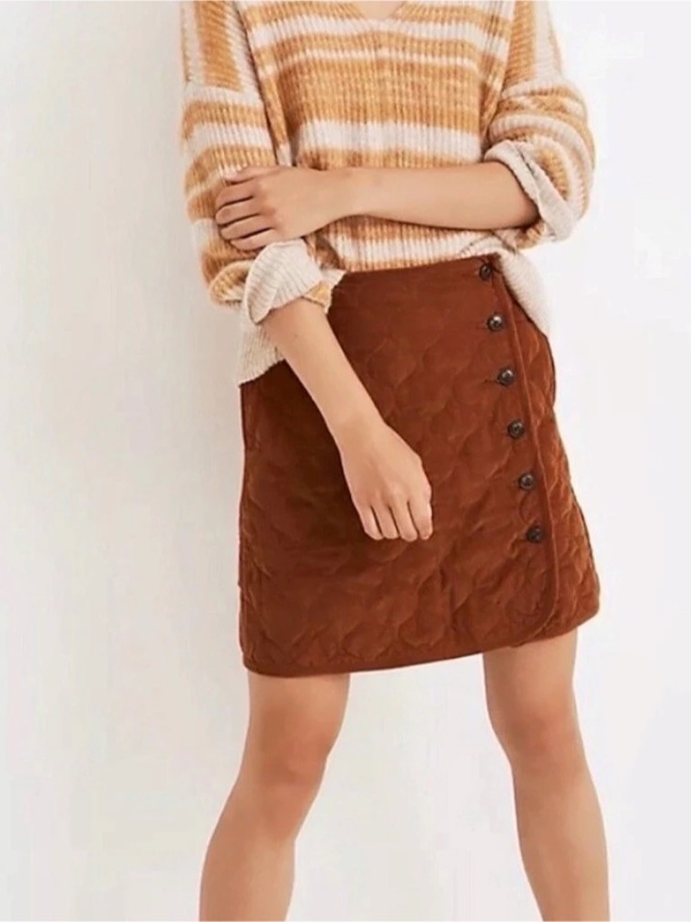Madewell Corduroy Quilted Mini Skirt Brown #langcore #FallColors #Festival #Boho